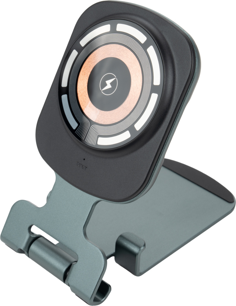 Logotrade Werbeartikel das Foto: Handyhalterung mit kabellosem Ladegerät