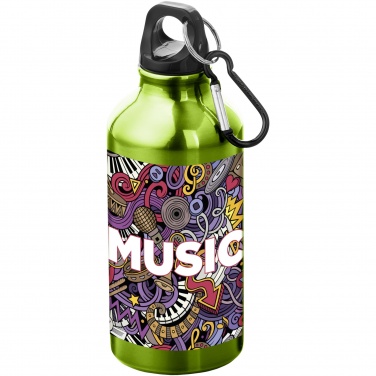 Logo trade promotional merchandise image of: Oregon 400 ml aluminium water bottle with carabiner