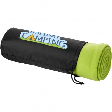 Logo trade advertising product photo of: Huggy fleece plaid blanket with carry pouch