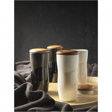 Logo trade promotional gift photo of: Double-walled ceramic tumbler Reno 370 ml