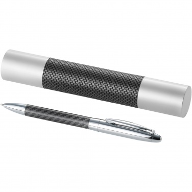 Logo trade promotional merchandise image of: Winona ballpoint pen with carbon fibre details