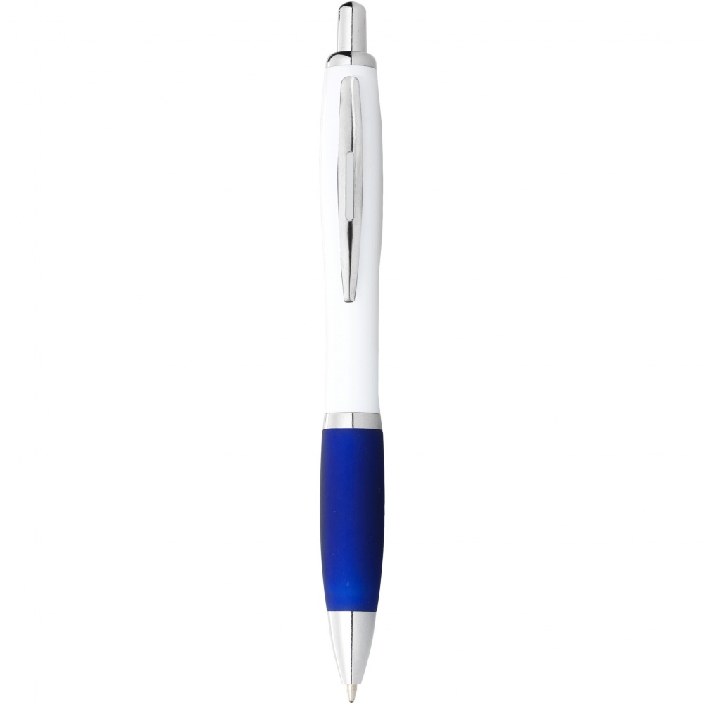 Logo trade promotional products picture of: Nash ballpoint pen with white barrel and coloured grip