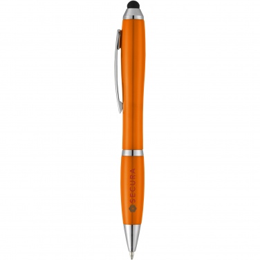 Logo trade promotional giveaway photo of: Nash stylus ballpoint pen with coloured grip