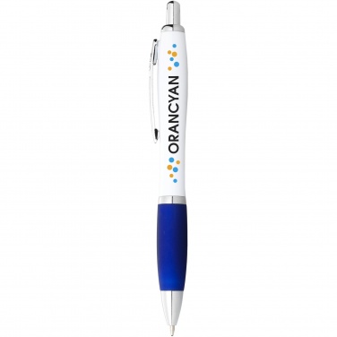 Logo trade advertising products picture of: Nash ballpoint pen white barrel and coloured grip