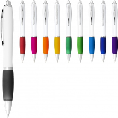 Logotrade promotional giveaway picture of: Nash ballpoint pen white barrel and coloured grip