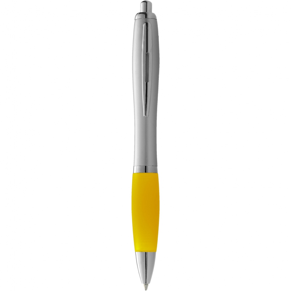 Logotrade corporate gift image of: Nash ballpoint pen silver barrel and coloured grip