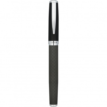 Logo trade promotional giveaways image of: Carbon duo pen gift set with pouch