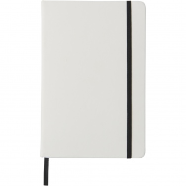 Logo trade promotional gifts picture of: Spectrum A5 white notebook with coloured strap