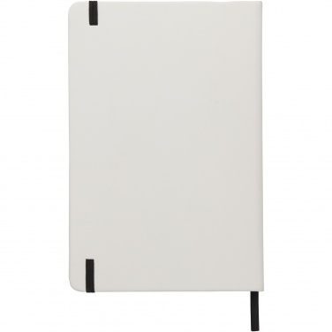 Logo trade promotional products image of: Spectrum A5 white notebook with coloured strap