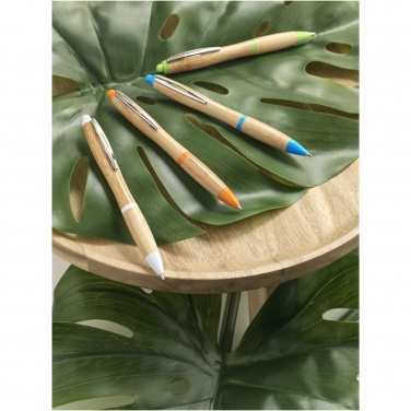 Logo trade promotional products image of: Nash bamboo ballpoint pen