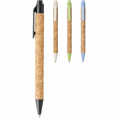 Logo trade promotional giveaways picture of: Midar cork and wheat straw ballpoint pen