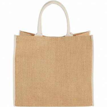 Logo trade promotional merchandise picture of: Harry coloured edge jute tote bag 25L