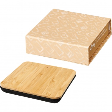 Logotrade promotional merchandise picture of: Leaf 5W bamboo and fabric wireless charging pad