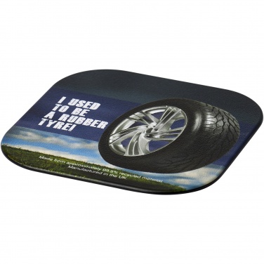 Logo trade promotional merchandise image of: Brite-Mat® square coaster with tyre material
