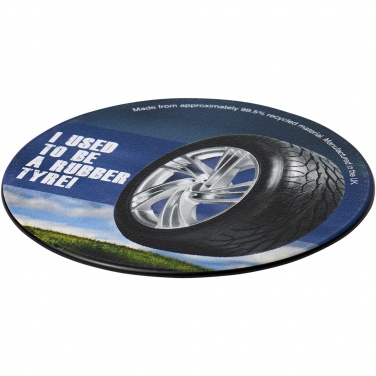 Logo trade promotional merchandise image of: Brite-Mat® round coaster with tyre material