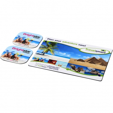 Logotrade advertising products photo of: Brite-Mat® mouse mat and coaster set combo 3