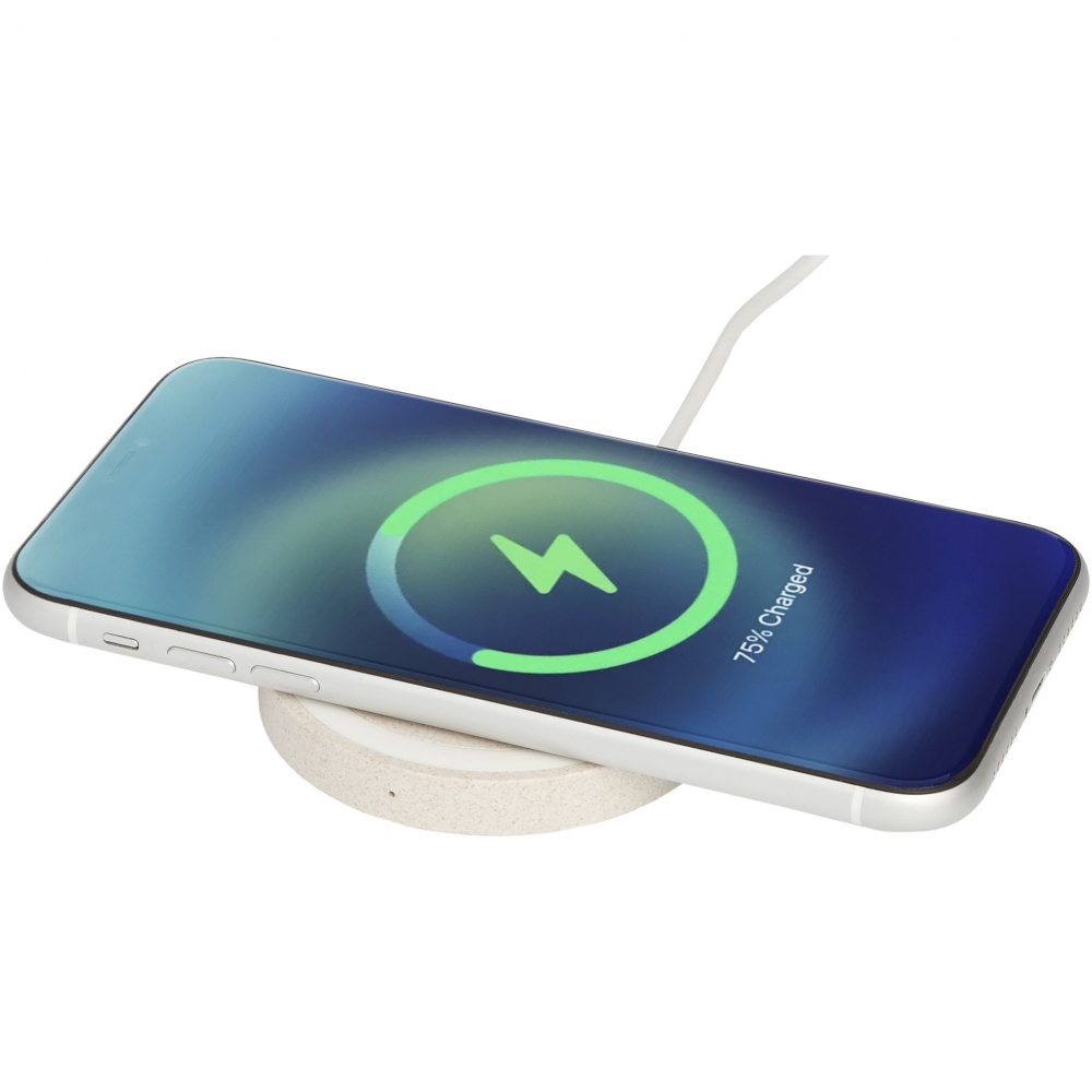 Logo trade promotional gifts picture of: Naka 5W wheat straw wireless charging pad