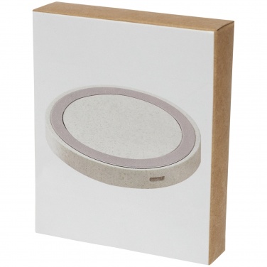 Logo trade promotional giveaway photo of: Naka 5W wheat straw wireless charging pad