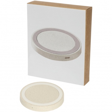 Logo trade corporate gifts picture of: Naka 5W wheat straw wireless charging pad