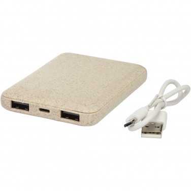 Logo trade promotional product photo of: Asama 5000 mAh wheat straw power bank