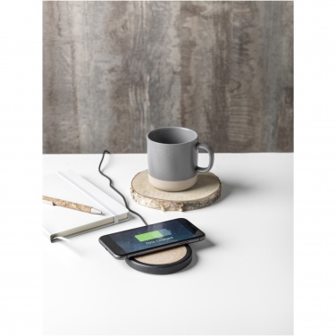 Logotrade promotional giveaway image of: Kivi 10W limestone/cork wireless charging pad
