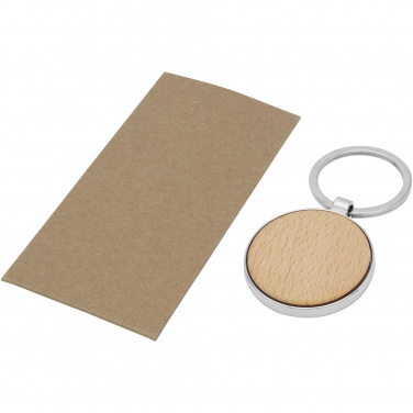 Logo trade promotional gifts picture of: Moreno beech wood round keychain