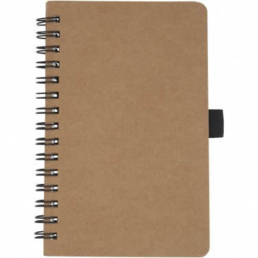 Logo trade promotional gifts picture of: Cobble A6 wire-o recycled cardboard notebook with stone paper