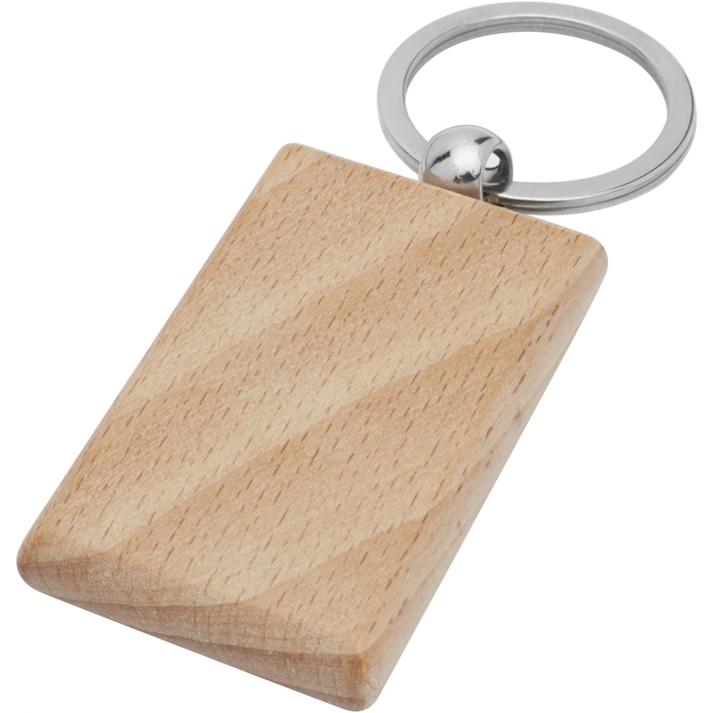 Logotrade business gifts photo of: Gian beech wood rectangular keychain