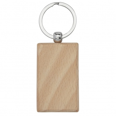 Logo trade promotional gifts image of: Gian beech wood rectangular keychain