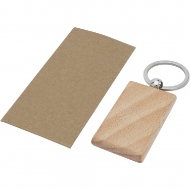 Logotrade corporate gift picture of: Gian beech wood rectangular keychain