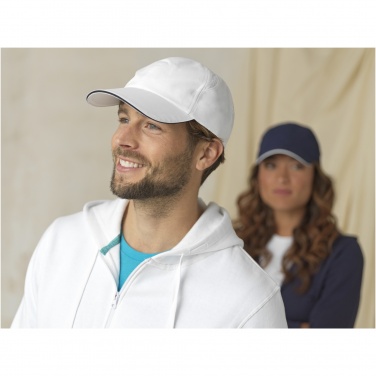 Logo trade promotional giveaways image of: Morion 6 panel GRS recycled cool fit sandwich cap