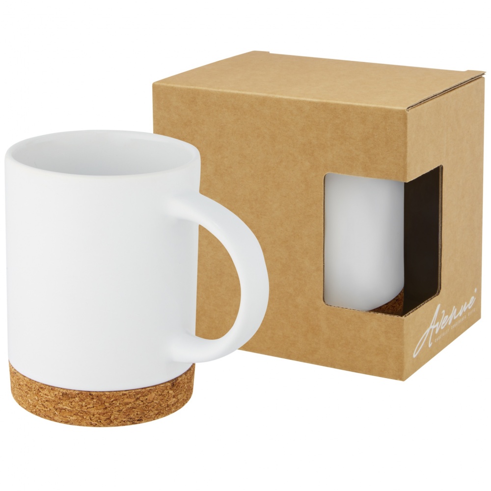 Logo trade promotional gifts image of: Neiva 425 ml ceramic mug with cork base