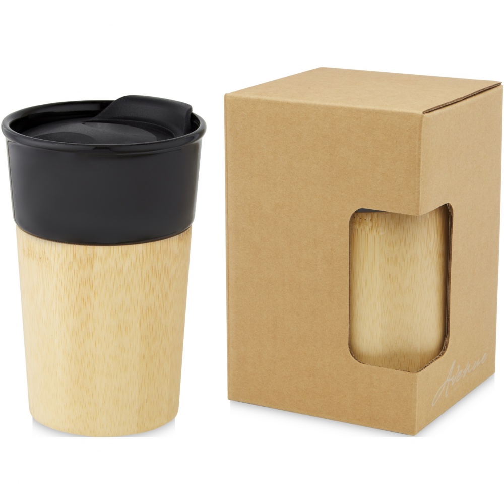 Logo trade promotional products picture of: Pereira 320 ml porcelain mug with bamboo outer wall