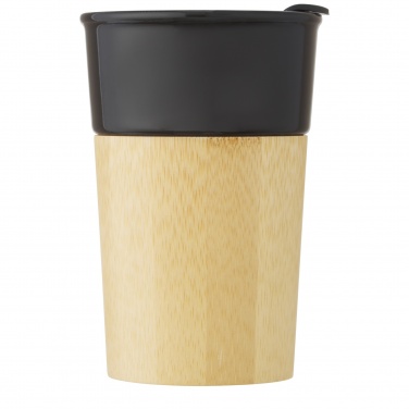 Logo trade advertising products picture of: Pereira 320 ml porcelain mug with bamboo outer wall