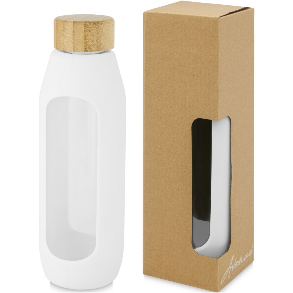 Logo trade promotional products picture of: Tidan 600 ml borosilicate glass bottle with silicone grip