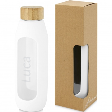 Logo trade promotional gifts image of: Tidan 600 ml borosilicate glass bottle with silicone grip