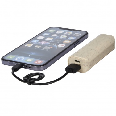 Logo trade promotional merchandise photo of: Yoko 1200mAh wheat straw power bank