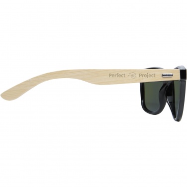 Logo trade promotional item photo of: Taiyō rPET/bamboo mirrored polarized sunglasses in gift box