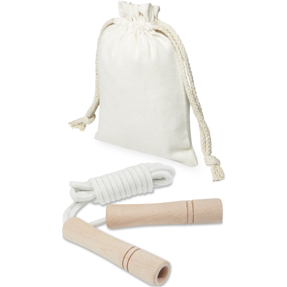 Logotrade promotional items photo of: Denise wooden skipping rope in cotton pouch
