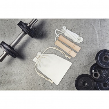 Logotrade promotional giveaway image of: Denise wooden skipping rope in cotton pouch