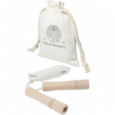 Logotrade promotional product picture of: Denise wooden skipping rope in cotton pouch