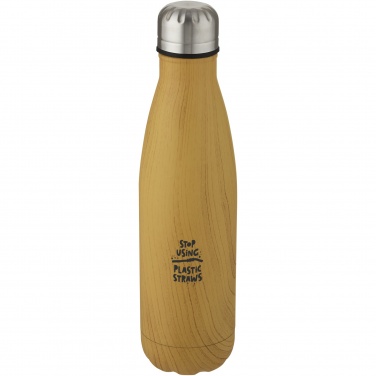 Logo trade advertising products image of: Cove 500 ml vacuum insulated stainless steel bottle with wood print
