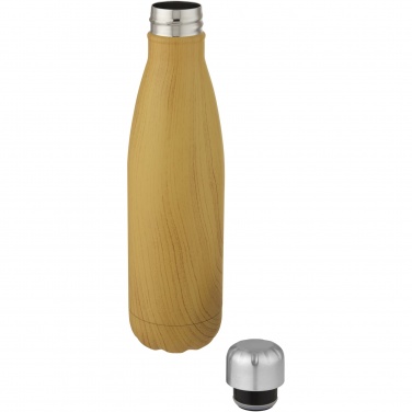 Logo trade advertising product photo of: Cove 500 ml vacuum insulated stainless steel bottle with wood print