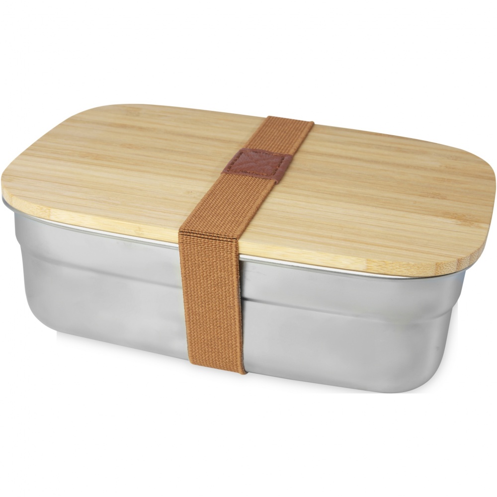 Logo trade promotional merchandise picture of: Tite stainless steel lunch box with bamboo lid