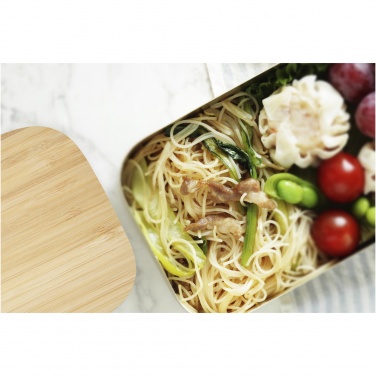 Logo trade promotional merchandise picture of: Tite stainless steel lunch box with bamboo lid