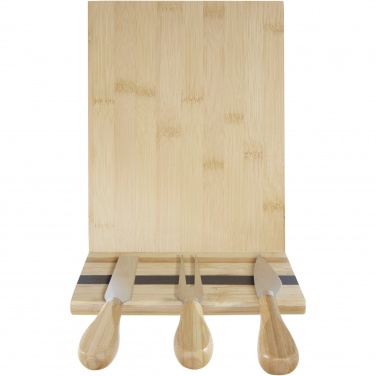 Logo trade corporate gifts image of: Mancheg bamboo magnetic cheese board and tools