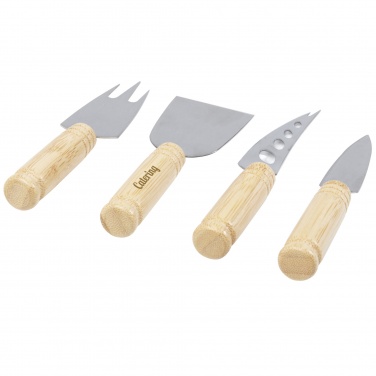 Logotrade promotional giveaway image of: Cheds 4-piece bamboo cheese set
