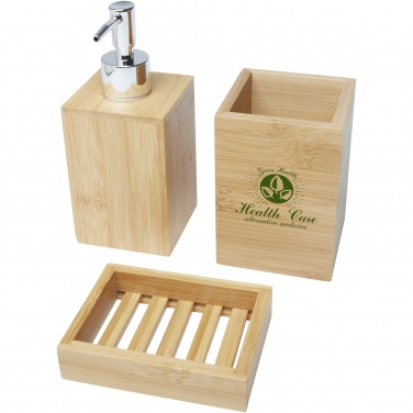 Logotrade advertising product image of: Hedon 3-piece bamboo bathroom set