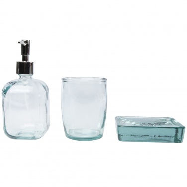Logotrade promotional gift picture of: Jabony 3-piece recycled glass bathroom set