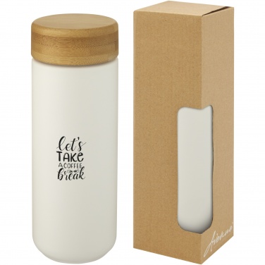 Logo trade corporate gifts picture of: Lumi 300 ml ceramic tumbler with bamboo lid